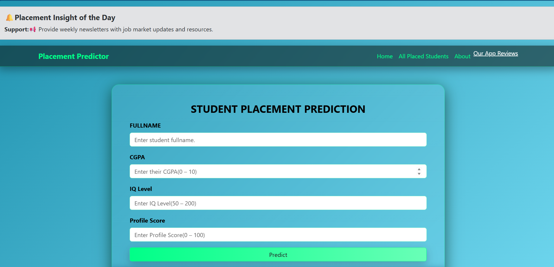 Student Placement Predictor